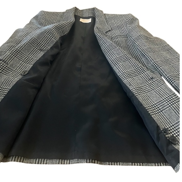 Pendleton vintage black and white plaid 100% pure virgin wool Blazer, size 10 - Picture 6 of 9